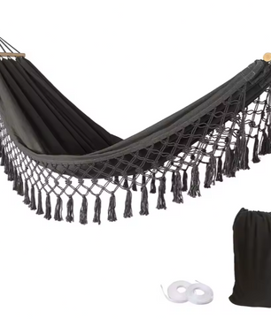 Canvas Outdoor Schommelhangmat – 200×100 cm, Anti-Rollover & Opvouwbaar voor Tuin of Camping