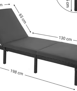 Verstelbare Tuinligstoel met 5 cm Dikke Matras – Rotanlook & Stevig Frame