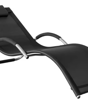 Opvouwbare Ligstoel met Kussen – Metalen Frame & Ademend Textiel, Voor Tuin, Balkon en Strand