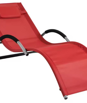 Opvouwbare Ligstoel met Kussen – Metalen Frame & Ademend Textiel, Voor Tuin, Balkon en Strand
