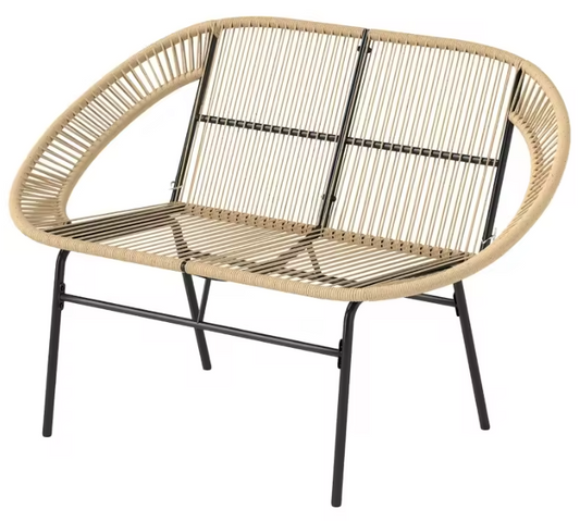 2-Zits Tuinbank van Rotan met Rugleuning – Acapulco Stijl, Weerbestendig & Comfortabel Ontwerp