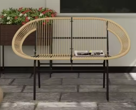 2-Zits Tuinbank van Rotan met Rugleuning – Acapulco Stijl, Weerbestendig & Comfortabel Ontwerp