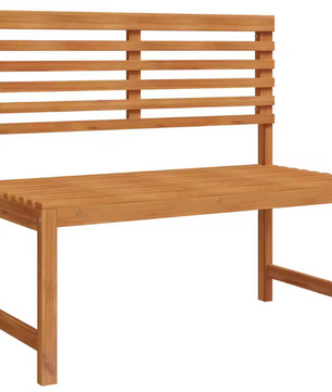 Teakhouten Buitenbank voor 2 Personen – Crème Kussen & Rechthoekig Design, 100 cm