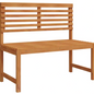 Teakhouten Buitenbank voor 2 Personen – Crème Kussen & Rechthoekig Design, 100 cm