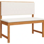 Teakhouten Buitenbank voor 2 Personen – Crème Kussen & Rechthoekig Design, 100 cm