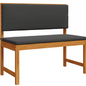 Teakhouten Buitenbank voor 2 Personen – Crème Kussen & Rechthoekig Design, 100 cm