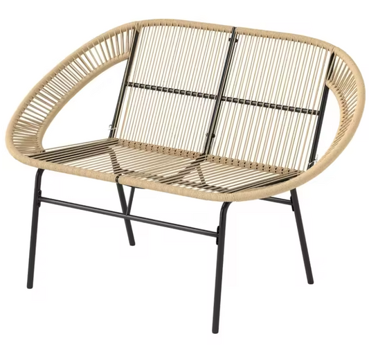 2-zits Acapulco Tuinbank – Weerbestendig PE-Rotan & Stalen Frame, Tot 260 kg Draagkracht