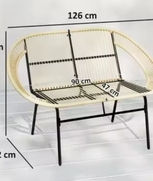 2-zits Acapulco Tuinbank – Weerbestendig PE-Rotan & Stalen Frame, Tot 260 kg Draagkracht
