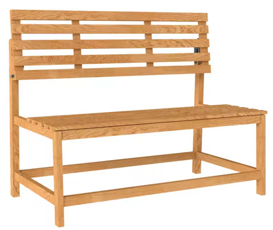 Set van 2 Houten Tuinbanken met Omzetbare Rugleuning – Massief Grenenhout, Draagvermogen 240 kg per bank, 110 cm Breed