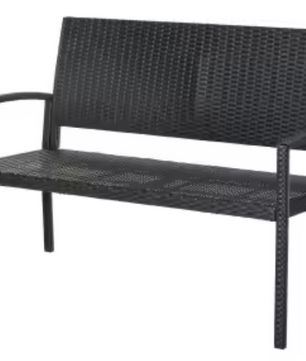 2-Zits Tuinbank van Polyrattan – Weerbestendig & UV-Bestendig, Met Stalen Frame en Rugleuning, 122 cm Breed