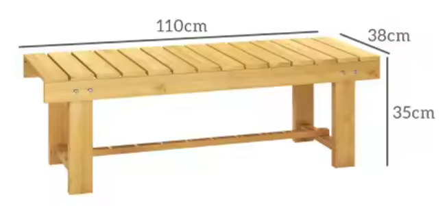 2-zits Tuinbank van Massief Hout – Waterdicht, Duurzaam & Compact, 110 cm Breedte
