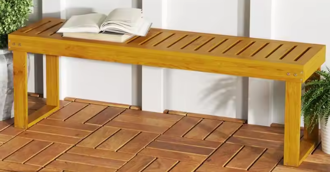 Set van 2 Teakhouten Tuinbanken – Massief Grenenhout, 300 kg Draagvermogen, 132 cm Breed