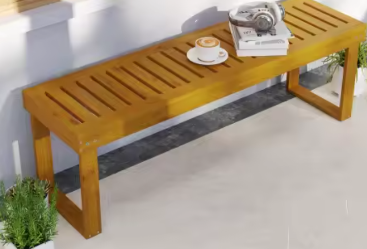 Set van 2 Teakhouten Tuinbanken – Massief Grenenhout, 300 kg Draagvermogen, 132 cm Breed