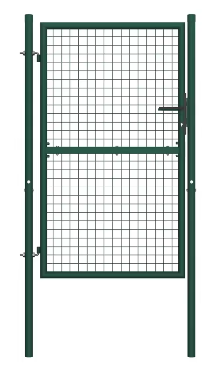 Tuinpoort van Gepoedercoat Staal – Groen, 100 x 175 cm, Met Slot & Sleutels, Weerbestendig en Robuust