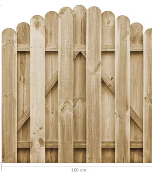 Tuinpoort van Massief Grenenhout – Gebogen Design, Groen Geïmpregneerd, 100 x 100 cm, Weerbestendig & Duurzaam