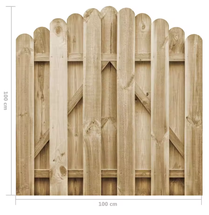 Tuinpoort van Massief Grenenhout – Gebogen Design, Groen Geïmpregneerd, 100 x 100 cm, Weerbestendig & Duurzaam