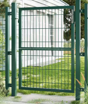 Afsluitbare Tuinpoort van Gegalvaniseerd Staal – Inclusief Palen, Slot, Sleutels en Roostergaas, Weerbestendig en Roestvast
