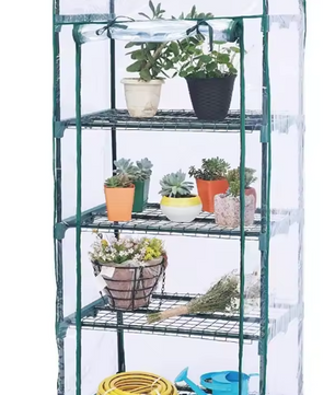 4-Laags Mini Kweekkas – Met PVC-Hoes & Metalen Frame, 69 x 48 x 35 cm, Draagbaar en Ruimtebesparend