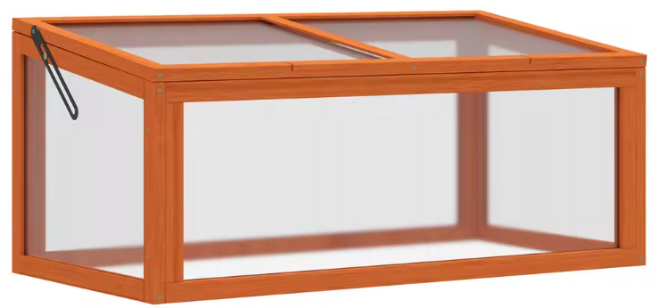 Mini Kweekkas met Opvouwbaar Dak – Houten Frame & Polycarbonaat Panelen, 90 x 46 x 40 cm, Winterbestendig