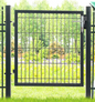 Afsluitbare Tuinpoort van Gegalvaniseerd Staal – Inclusief Slot, Sleutels en Palen, Roestbestendig en Weerbestendig, Grijs/Groen