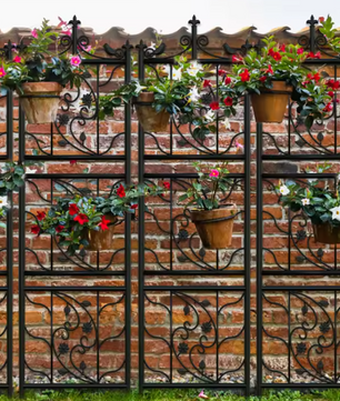 Set van 2 Metalen Klimrekken voor Planten – Zwarte Tuinspalies van 195 cm Hoog, Ideaal als Tuinafscheiding of Klimsteun
