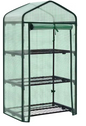Compacte Foliekas met 3 Planken – Winterbestendig, UV-beschermend PE-zeil & Metalen Frame, 69×49×125 cm