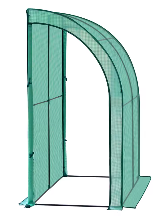 Leunende Tuinkas 200×100×210 cm – PE Zeildoek, Oprolbare Deuren & Stalen Frame, Kweekkas voor Tomaten, Groenten en Bloemen