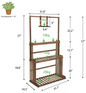 3-laags Houten Plantenstandaard met Ophangstang – Massief Dennenhout, Binnen & Buiten