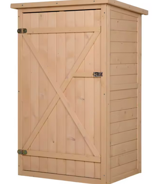 Houten Tuinopbergkast met Schuin Dak – Weerbestendig en Compact – 75x56x115 cm