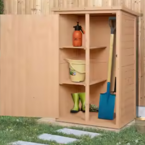Houten Tuinopbergkast met Schuin Dak – Weerbestendig en Compact – 75x56x115 cm