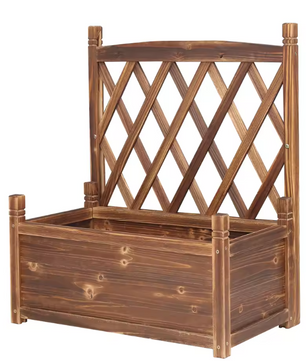 Verhoogd Tuinbed met Trellis – Houten Plantenbak met Klimrek & Opbergvak, Vrijstaand voor Buiten en Binnen