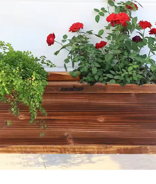Verhoogde Houten Plantenbak – Rechthoekig Tuinbed van Dennenhout voor Binnen en Buiten