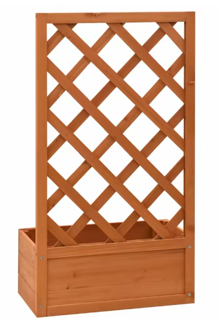 Verhoogde Plantenbak Met Trellis – Houten Bloembak met Klimrek, 90 cm Hoog