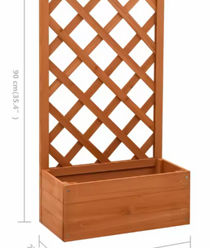 Verhoogde Plantenbak Met Trellis – Houten Bloembak met Klimrek, 90 cm Hoog