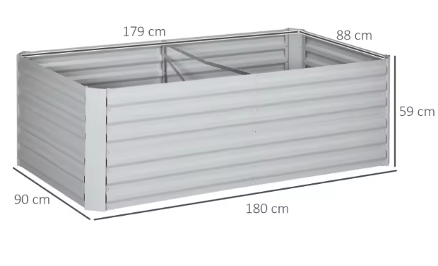 Verhoogd Tuinbed van Staal – Plantenbak voor Buiten 180×90×60 cm, Insteekbaar & Weerbestendig