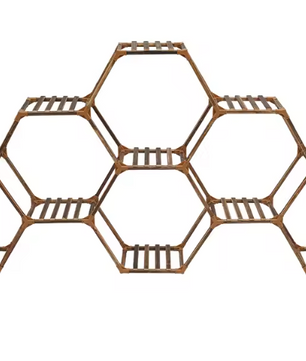 Zeshoekige Houten Plantenstandaard – 11-Laags Displayrek voor Binnen & Buiten, 231x25x97 cm