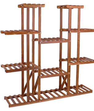 Meerlaagse Plantenstandaard van Grenenhout – Voor Binnen & Buiten, 116x115 cm, 6 Niveaus met Hoog Draagvermogen