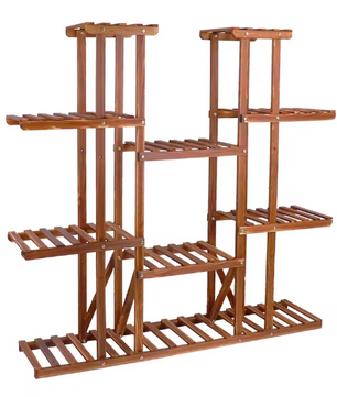 Meerlagige Houten Plantenstandaard – 16 Planken, 116 cm Hoog, Voor Binnen & Buiten