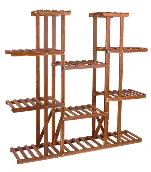 Meerlagige Houten Plantenstandaard – 16 Planken, 116 cm Hoog, Voor Binnen & Buiten