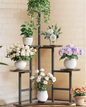 Hoekplantendisplayrek met 6 Lagen – Houten & Metalen Plantenstandaard, 108,5 cm Hoog