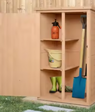 Weerbestendige Houten Tuinkast – Compacte Buitenopslag met Schuin Dak & Vergrendelbare Deur