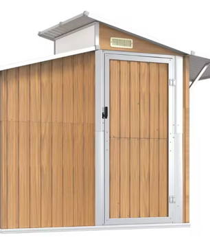 Grote Tuinschuur van Gegalvaniseerd Staal – 270 x 130 x 208,5 cm met Ventilatie en Dakpanelen
