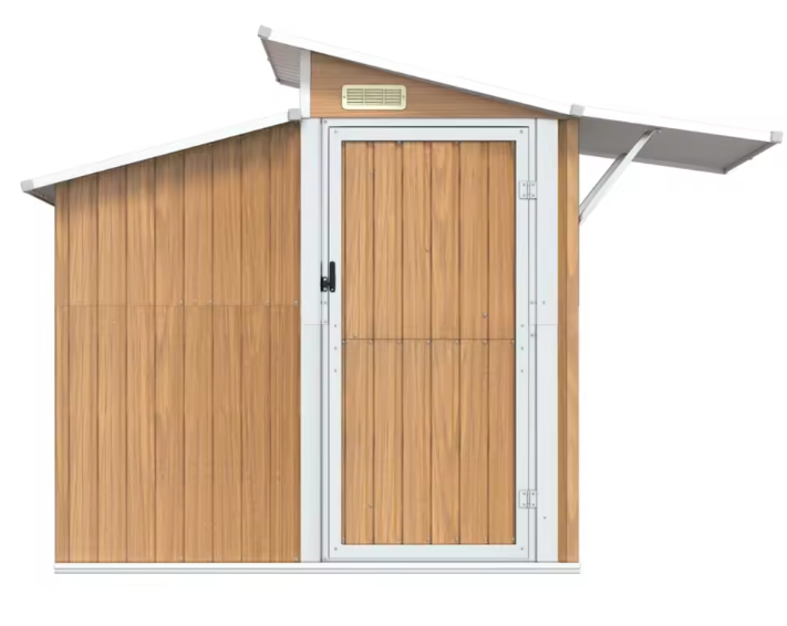 Grote Tuinschuur van Gegalvaniseerd Staal – 270 x 130 x 208,5 cm met Ventilatie en Dakpanelen