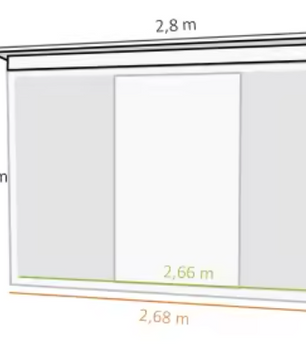 Grote Tuinschuur van Gegalvaniseerd Staal – 280 x 130 x 172 cm met Schuifdeur en Ventilatieroosters