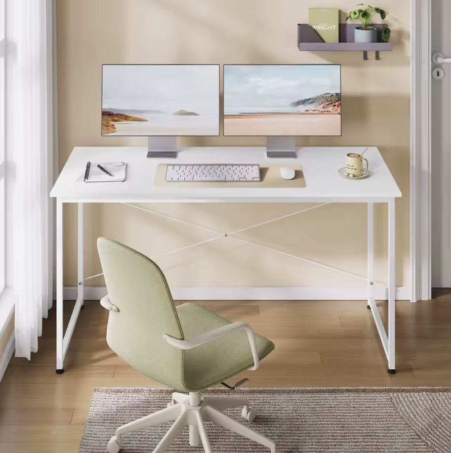 Groot Bureau met Metalen Frame – 140x60 cm Werktafel