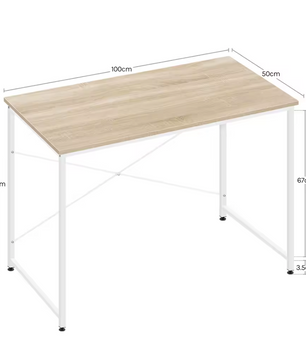 Groot Bureau met Metalen Frame – 140x60 cm Werktafel