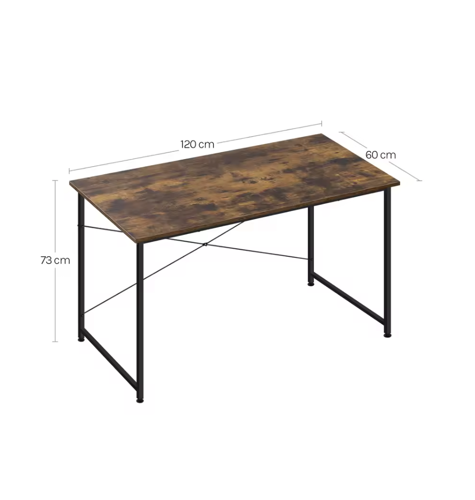 Groot Bureau met Metalen Frame – 140x60 cm Werktafel