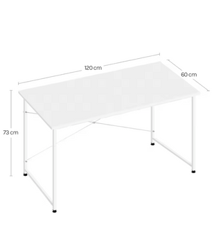 Groot Bureau met Metalen Frame – 140x60 cm Werktafel