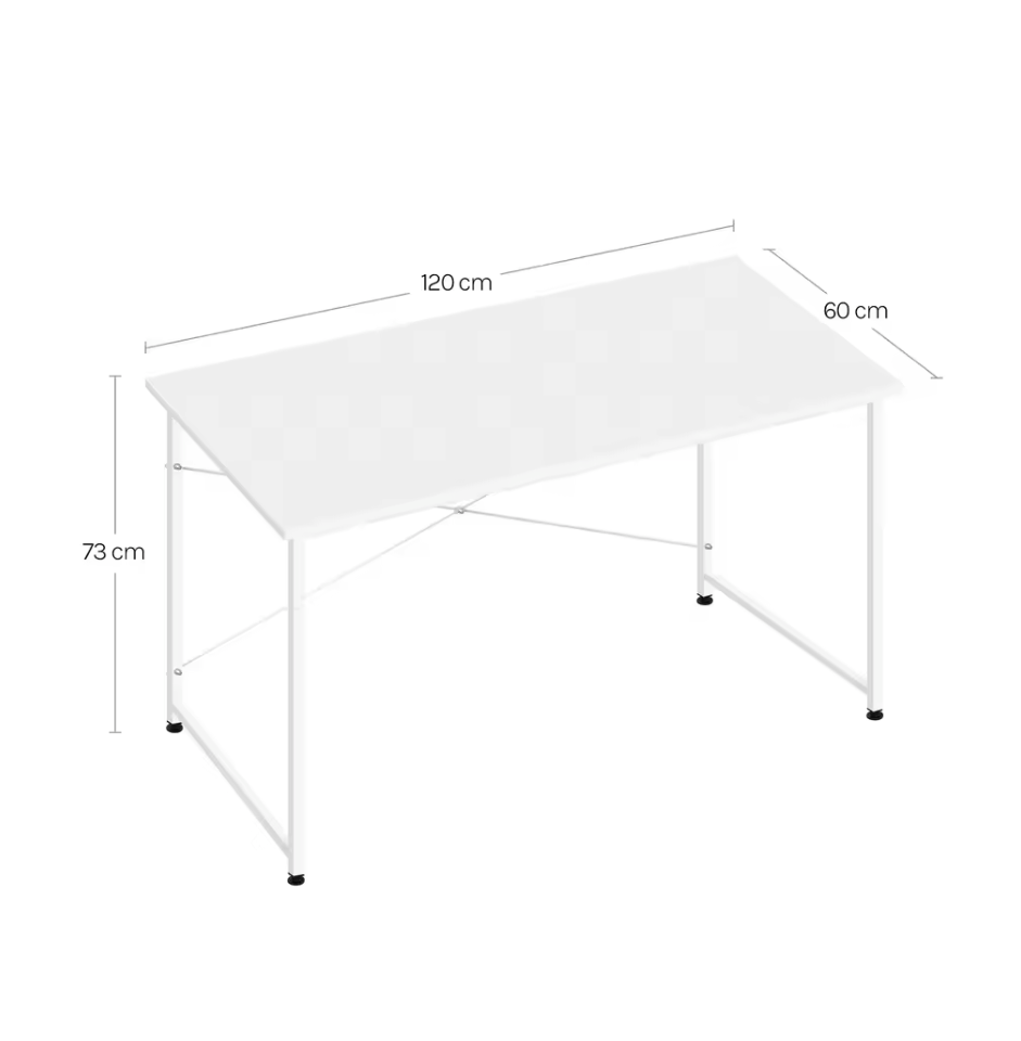 Groot Bureau met Metalen Frame – 140x60 cm Werktafel