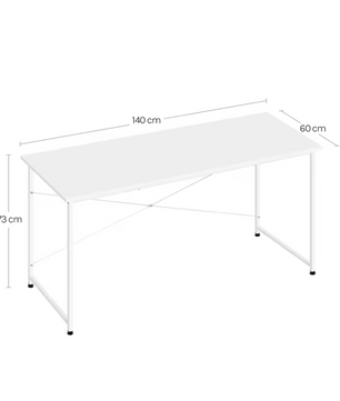 Groot Bureau met Metalen Frame – 140x60 cm Werktafel